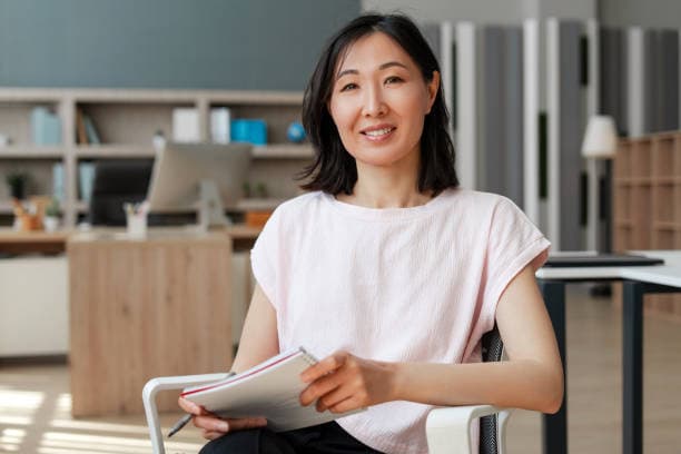 Professional woman working on laptop